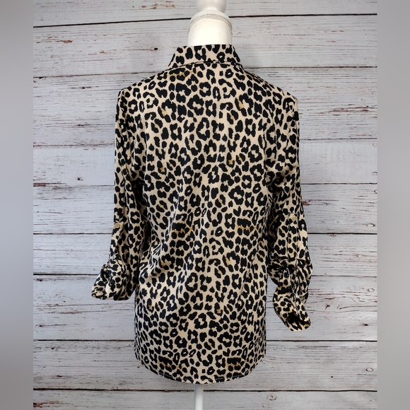 Doe & Rae Leopard Print Button Up Blouse - Picture 7 of 7